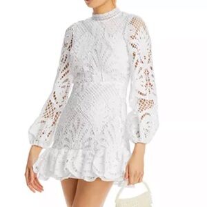 Aqua White Lace Dress
